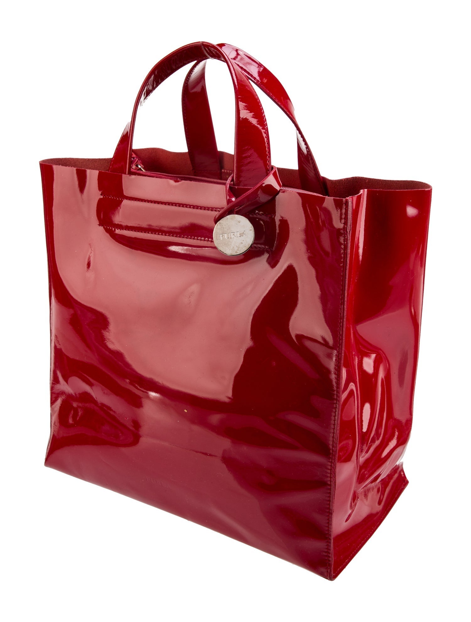 Furla Patent Leather Top Handle Bag